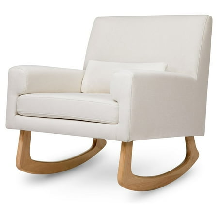 Nursery Works Sleepytime Modern Fabric Rocker in Performance Cream with Oak Legs