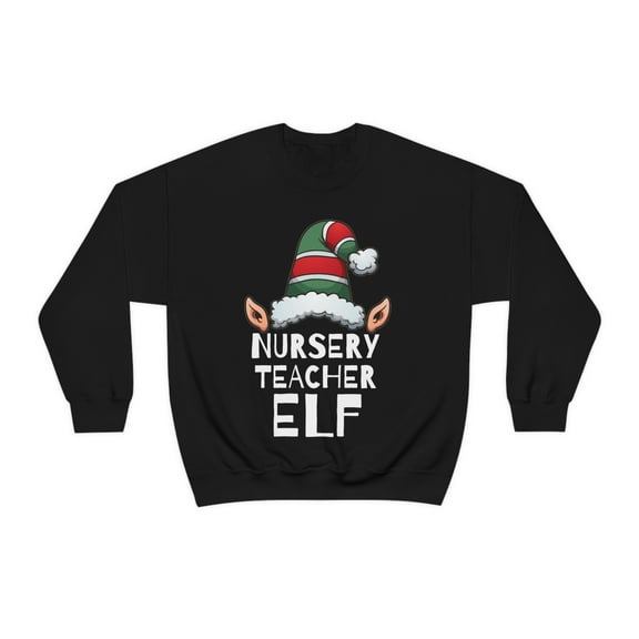 Nursery teacher Elf Unisex Sweatshirt, S-2XL Christmas Holidays Xmas Elves
