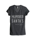 thumbnail image 1 of Nurses Are Always On Santa's Nice List Women's Fashion Relaxed V-Neck T-Shirt Tee Charcoal Grey Small, 1 of 3