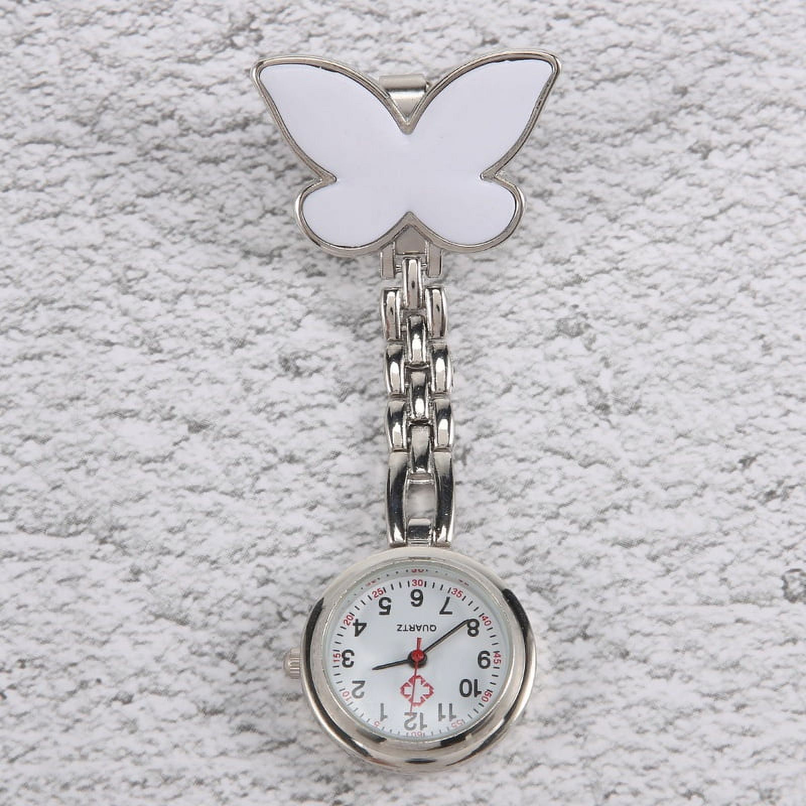 Nurses Clock Heart rate monitor pocket watch quartz butterfly motive