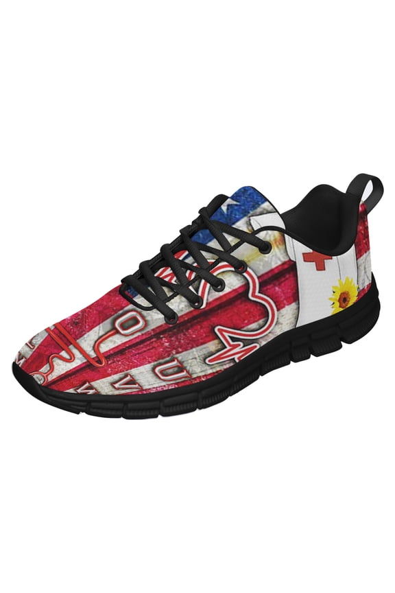 Nurses Day Shoes for Men Women Running Shoes Lightweight Walking Sneakers Mesh Athletic Sport Shoes Black Size 3.5