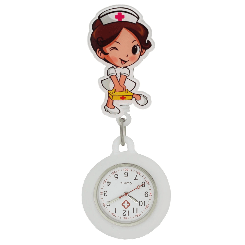Nurses Doctors Clip On Shirt Pocket Watch Smiley Face Nurse