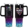 thumbnail image 1 of Nurses Gifts Nurse Tumbler with Handle & Straw - 40 oz Nurse Life Leopard Print Cup Coffee Mug Gifts for Women, Graduation, Appreciation, Nurses Week, 1 of 6