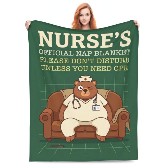 Nurses Gifts for Women/Men, Nursing Profession Throw Blanket, Cozy Flannel Blanket for LPNs, RNs and Nurse Teams 50x40