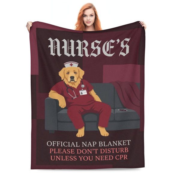 Nurses Gifts for Women/Men, Nursing Profession Throw Blanket, Cozy Flannel Blanket for LPNs, RNs and Nurse Teams 50x40