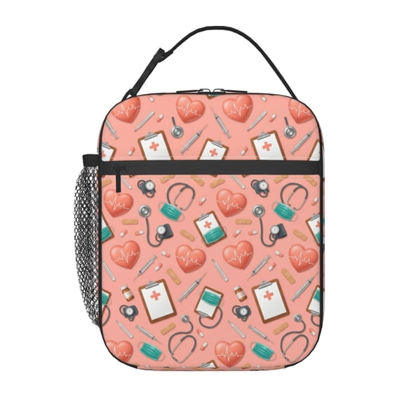 Nurses Lunch Bag Lunch Box Nurse Medical Theme Insulated Lunch Box Tote Bag Cute Nurse Insulated Lunch Bag For Work Office Travel