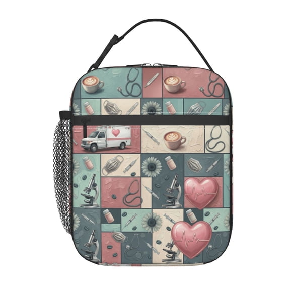 Nurses Lunch Bag Lunch Box Nurse Medical Theme Insulated Lunch Box Tote Bag Cute Nurse Insulated Lunch Bag For Work Office Travel