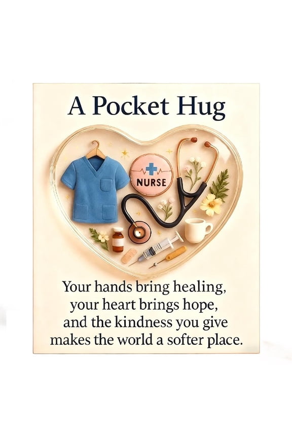 A Nurses Pocket Hug,Heart Shaped Pocket Hug Token Gifts with Greeting Cards,Never Underestimate The Difference You Make,Christmas Appreciation Gifts for Nurses and Doctors,Mini Appreciation Keepsake