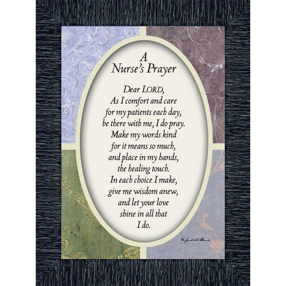 Nurses Prayer, Gift Appreciation for Special Nurses, Nurse Graduation, Framed Poem, 7x9 77997