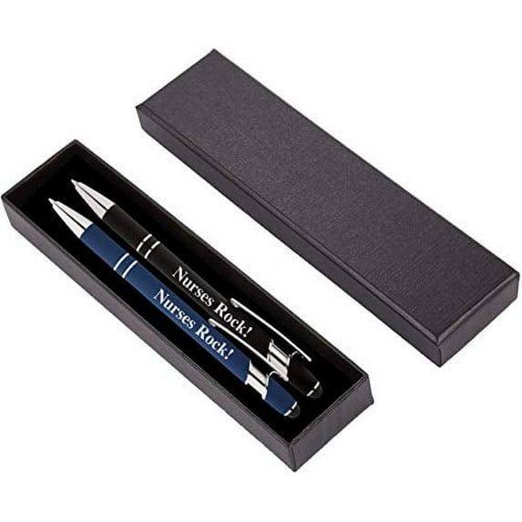 "Nurses Rock!" Pens Gift Set - 2 Pack of Metal Soft-Touch Pens w/gift box - 2 in 1 Combo Pen for Your Favorite Nurse