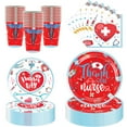 thumbnail image 1 of Nurses Week Decorations Party Plates and Cups and Napkins Set Nurses Week Party Plates Nurse's Day We Appreciate You Decorations  Nursing RN Graduation Party Supplies Birthday Tableware Set 24 Guests, 1 of 6