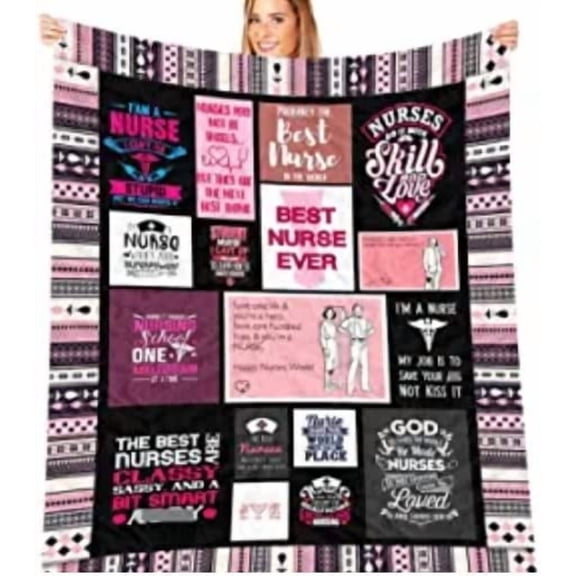 Nurses Week Gifts Nurses Day Gifts Super Soft Nurse Blanket Nurse Appreciation Gifts Nurse Graduation Presents for Women Girl Comfortable Throw Blanket for Bed and Sofa Size 60X80