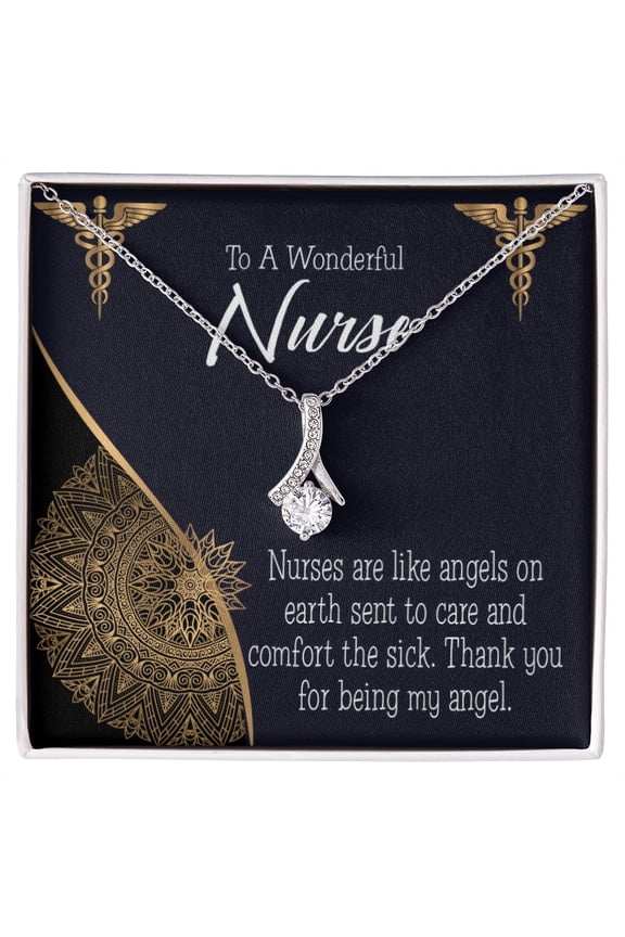 Nurses are Like Angels Alluring Ribbon Necklace