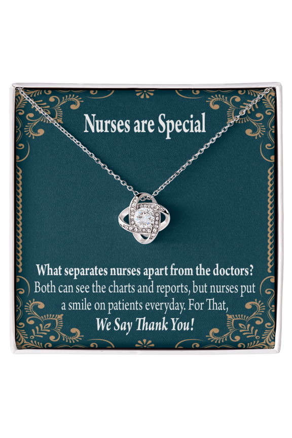 Nurses are Special Healthcare Medical Worker Nurse Appreciation Infinity Knot Necklace Message Card