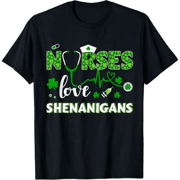 Nurses love shenanigans with stethoscope for St Patricks day T-Shirt