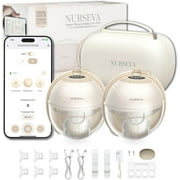 Nurseva Pro-90A Smart Wearable Breast Pump Set of 2 - 2026 Upgraded Edition, App Controlled, Double Sealed Silicone Cushion for Ultra Comfort, Leak-Proof Design