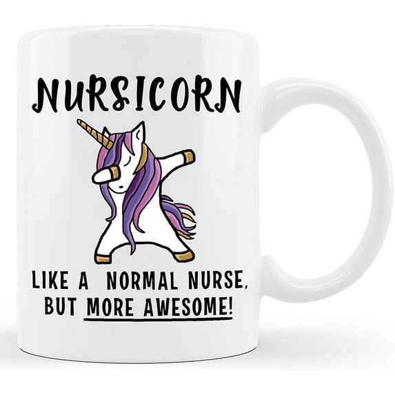 Nursicorn Funny Nurse Gifts Gag Gift Ideas for Hospital Registered Nurse Practitioner Assistant RN Nursing Student Nurses for Christmas Graduation Novelty Coffee Mug Tea Cup