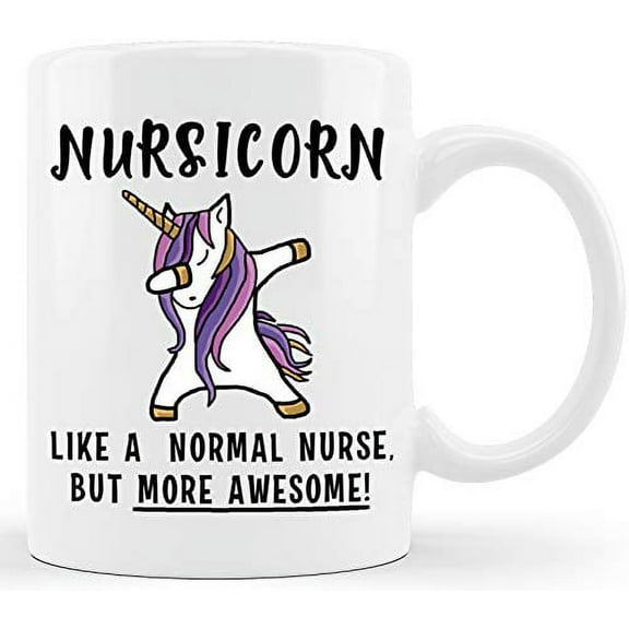 Nursicorn Funny Nurse Gifts Gift Ideas for Hospital Registered Nurse Practitioner Assistant RN Nursing Student Nurses for Christmas Graduation Novelty Coffee Mug Tea Cup White