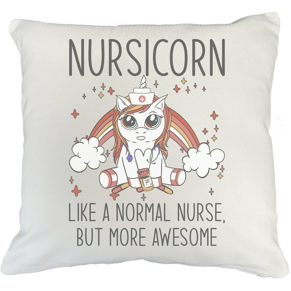 Nursicorn, Like a Normal Nurse but More Awesome, Unicorn, White Pillow Case 20X20 IN