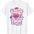 thumbnail image 1 of Nursing A Work of Heart Registered Nurse RN CNA Healthcare T-Shirt, 1 of 3