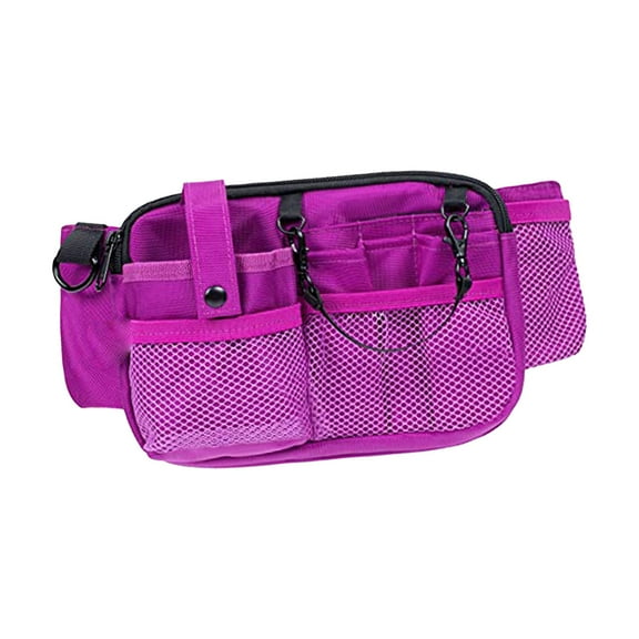 Nursing Bag Multi Compartment Gear Pocket Nursing Organizer Belt Bag Durable Nurse Tool Belt Pouch for Scissors Keys Nurses Violet
