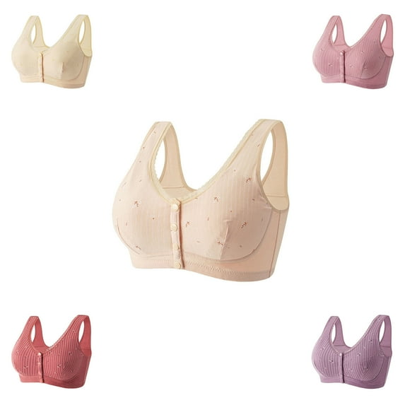 Nursing Bra Casual Sexy Front Button Shaping Cup Shoulder Strap Underwire Bra Plus Size Extra-Elastic Wirefree Maternity Nursing & Maternity Bras on Clearance