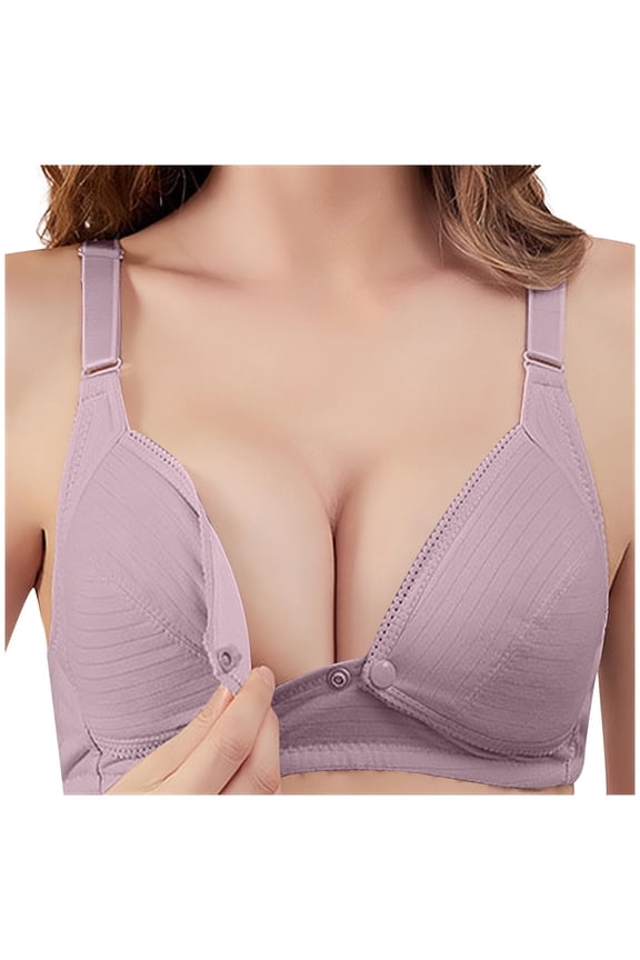 Nursing Bras for Breastfeeding,Womens Front Closure Maternity Bras Full Coverage Shelf Support Push-Up Bra Non-Slip Anti-Sagging Seamless Bras Workout Training Yoga Bra 2025