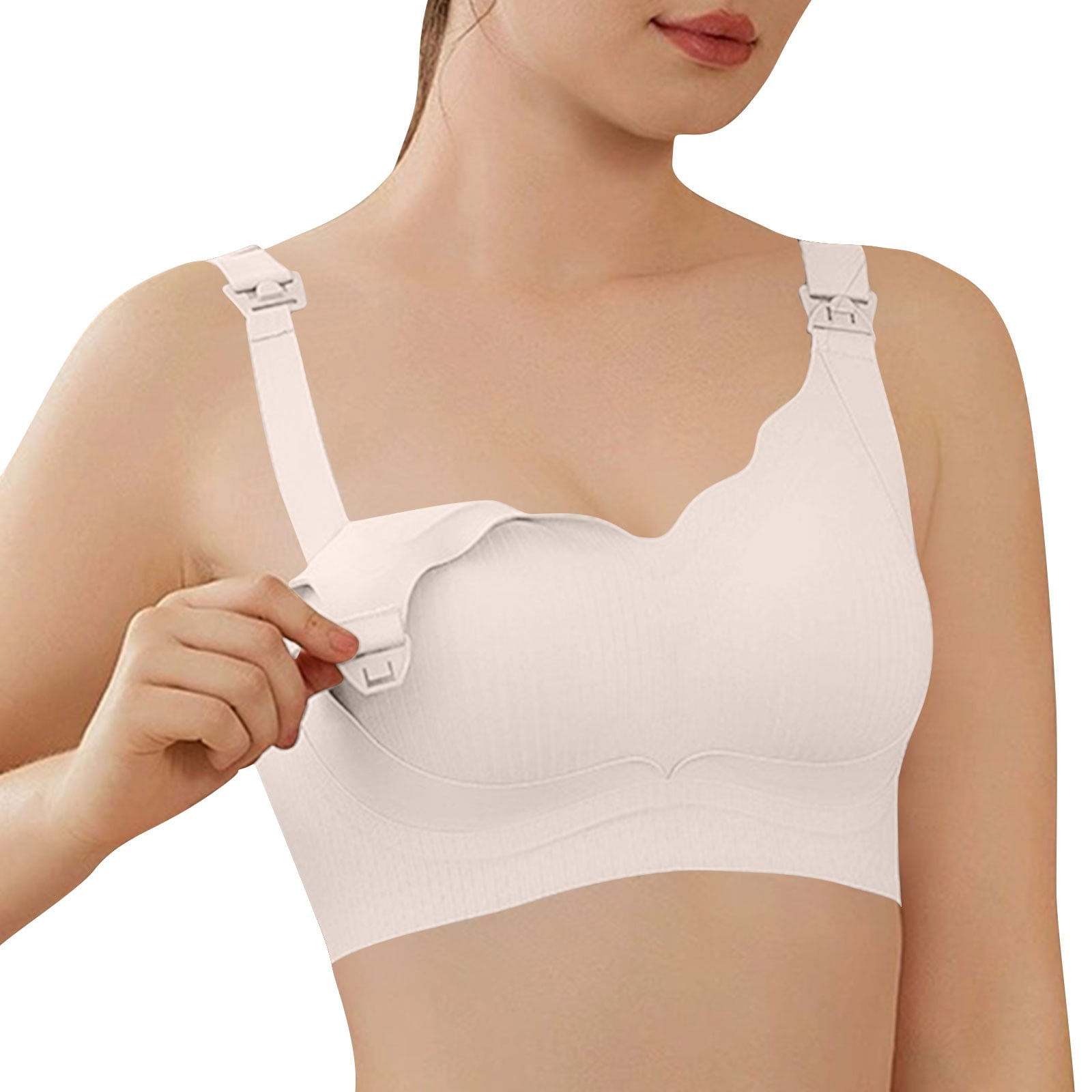 Nursing Bras for Breastfeeding, Jelly Strip Lift Support Maternity Bra, Seamless Soft Wirefree Pregnancy Bra