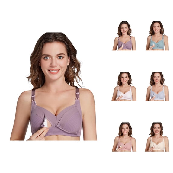 Nursing Bras for Breastfeeding Lightweight Wide Strap Anti Sagging Wireless Push Up Bra Maternity Bras for Pregnancy