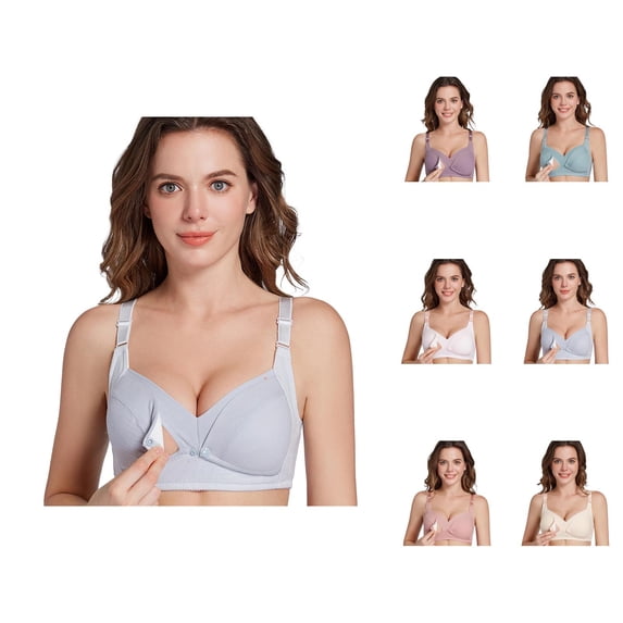 Nursing Bras for Breastfeeding Lightweight Wide Strap Anti Sagging Wireless Push Up Bra Maternity Bras for Pregnancy