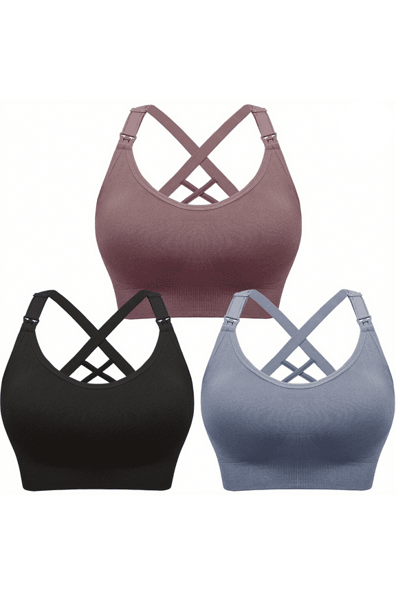 Nursing Bras for Breastfeeding, Seamless Nursing Sports Bra Support Yoga Maternity Bras Pregnancy Sleep Bralette