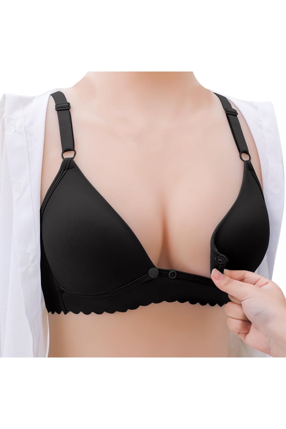 Nursing Bras for Breastfeeding Seamless Ultra Comfort Maternity Bra Natural Shape Pregnancy Sleep Bralette Black M