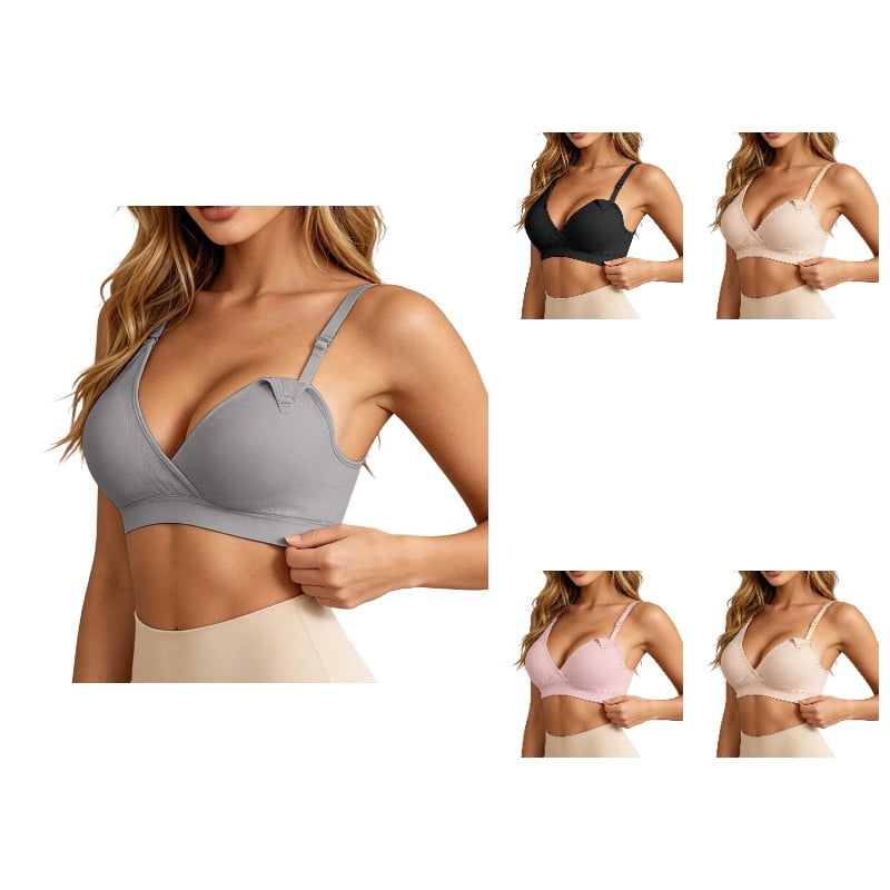 Nursing Bras for Breastfeeding, Ultra Stretch Seamless Jelly Strip Maternity Bra, Cooling Wireless