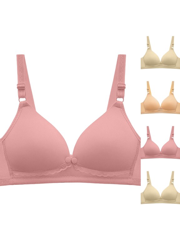 Nursing Bras for Women Breastfeeding Front Closure Lace Maternity Bras for Pregnancy Elastic Comfort Breathable Everyday Bras,Pink,42