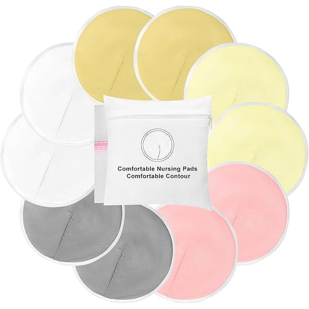 Nursing Breast Pads 10 Pack with Laundry & Travel Bags, Organic