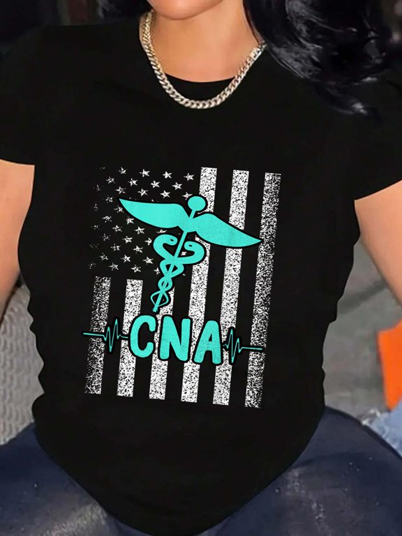 Nursing CNA Certified Nurse Assistant American Flag Vintage T-Shirt for Women Men Graphic Tee summer Tops For Women Round Neck Fashion Cotton shirts