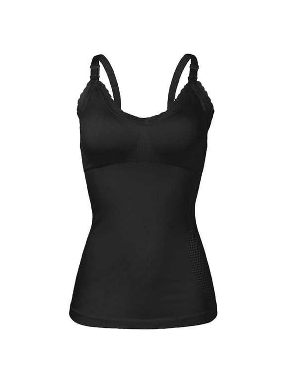 Nursing Cami Tank Tops for Breastfeeding, Women Lace Nursing Tops Maternity Shirts, Camisoles with Built in Bra