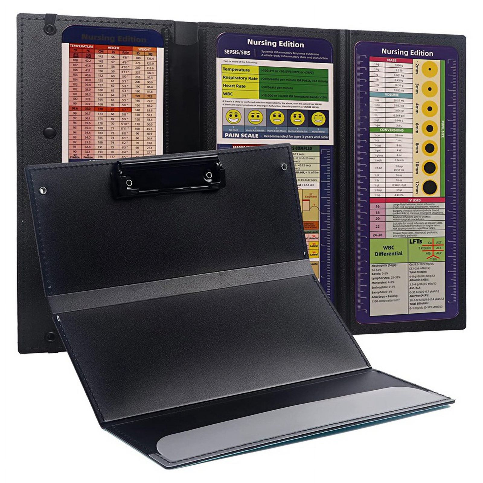 Nursing Clipboard Foldable, 3 Layers Nurse Clipboard with Nursing