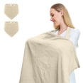 thumbnail image 1 of Nursing Cover for Baby Breastfeeding,Breathable Cover with Rigid Hoop for Mother Nursing Apron, Multi-use Adjustable Privacy Nursing Apron Cover,Include Two Baby Bibs,Milky White, 1 of 7
