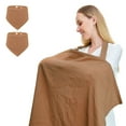 thumbnail image 1 of Nursing Cover for Baby Breastfeeding,Breathable Cover with Rigid Hoop for Mother Nursing Apron, Multi-use Adjustable Privacy Nursing Apron Cover,Include Two Baby Bibs,Light Brown, 1 of 7