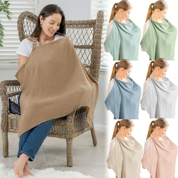 Nursing Cover for Baby Breastfeeding, Breastfeeding Cover with Rigid Hoop for Mother Nursing Apron, Multi-use Carseat Canopy
