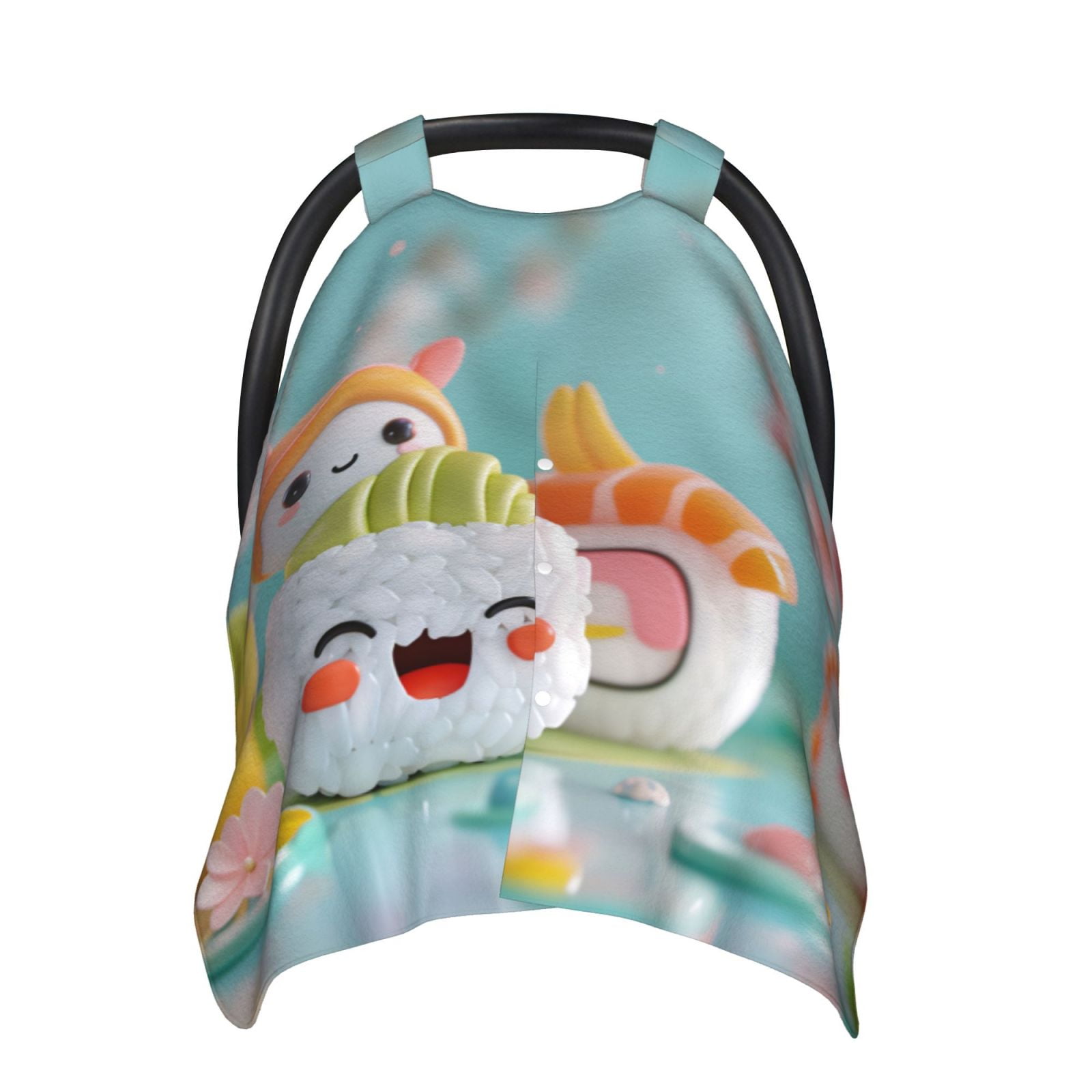 Japanese Sushi Kawaii Pattern Print Universal Fit Car Seat Cover