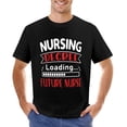 thumbnail image 1 of Nursing Degree Loading Nurse T-shirt Vintage T-shirt Mens Cotton Classic Crewneck Short Sleeve Tees Unisex Black XS, 1 of 5