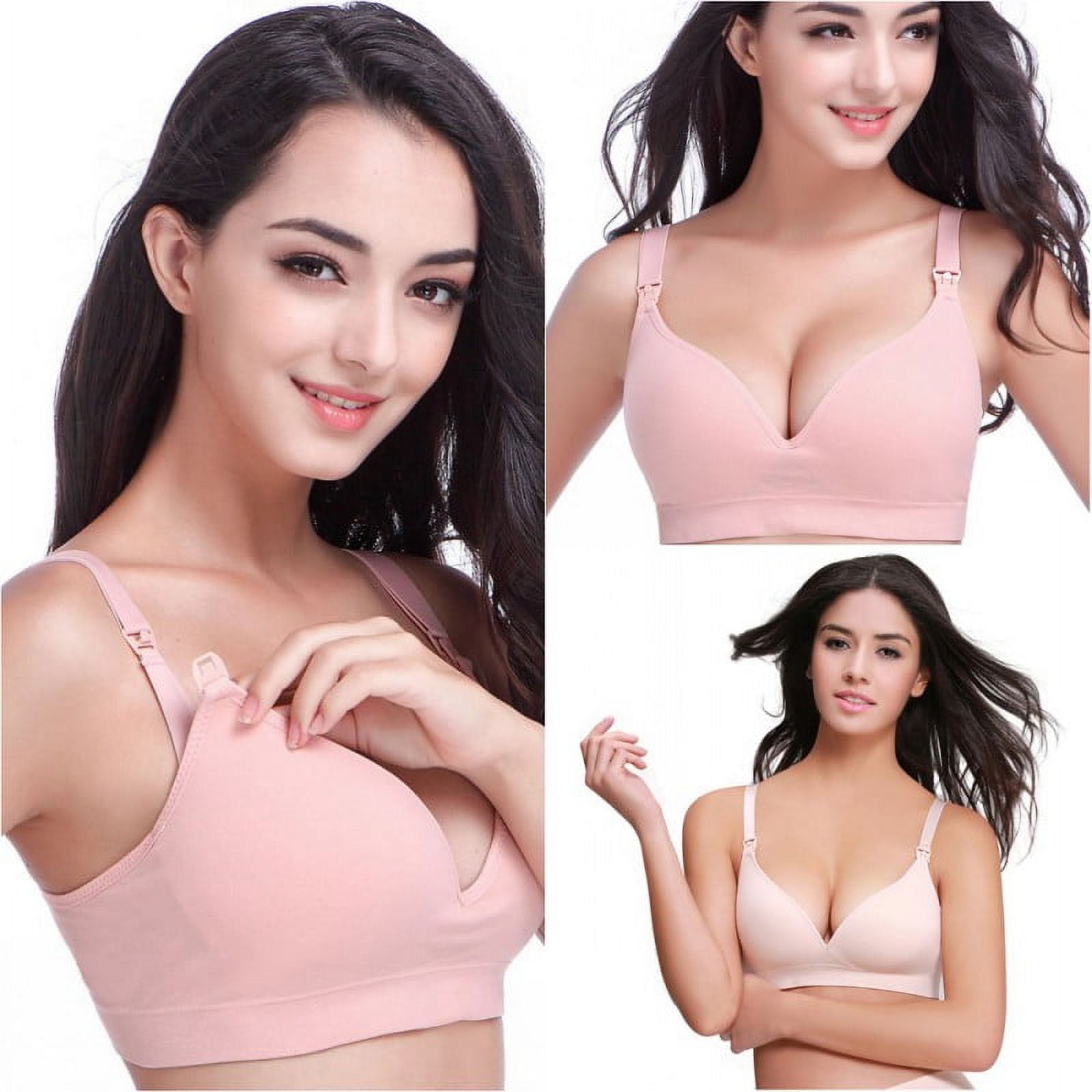 Nursing Feeding Bra, Sexy Cotton Sleep Nursing Feeding Pregnant  Breastfeeding Bra Wire 3/4 Cup B