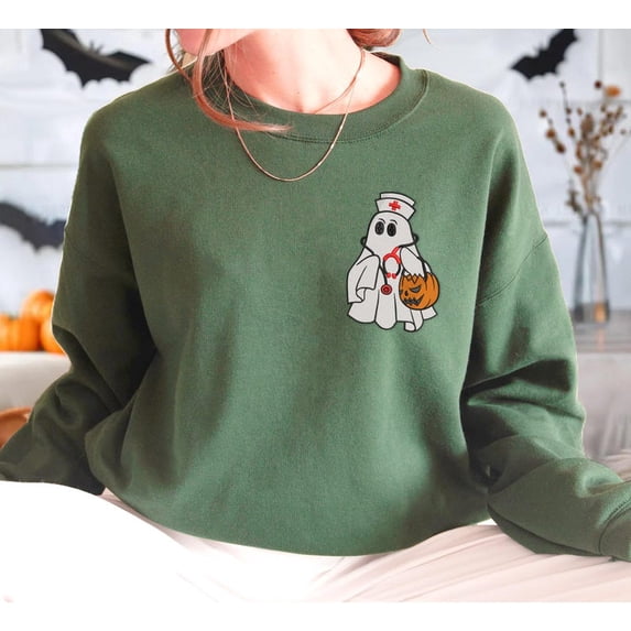 Nursing Halloween Embroidered Sweatshirt