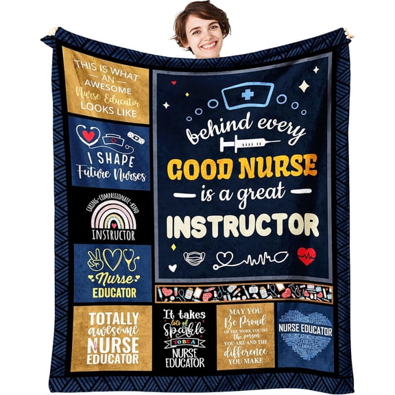 Nursing Instructor Gifts, Preceptor Gifts Nursing, Nursing Instructor Gifts from Student, Nursing Teacher Gifts, Nurse Educator Gifts Throw Blanket 60"x50"