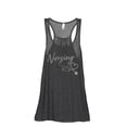 thumbnail image 1 of Nursing Is A Work Of Heart Women's Fashion Sleeveless Flowy Racerback Workout Yoga Tank Top Charcoal Grey Small, 1 of 3