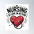 thumbnail image 1 of Nursing Is Love In Action Poster Wall Art, Modern Wall Decor, 30x30 UNFRAMED, 1 of 3