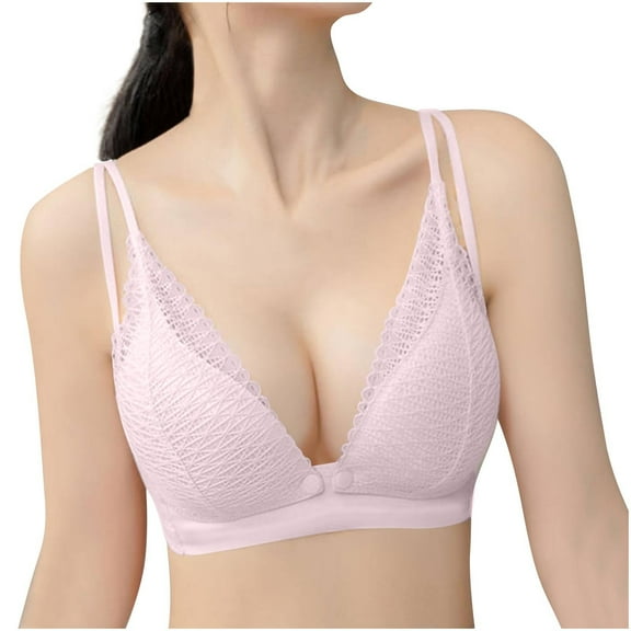 Nursing Maternity Bra for Pregnancy Women Breastfeeding Comfortable Sleeping with Extenders Pink L