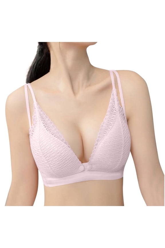 Nursing Maternity Bra for Pregnancy Women Breastfeeding Comfortable Sleeping with Extenders Pink L